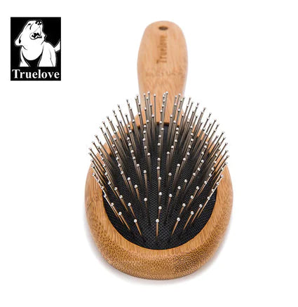 Pet Round Comb with Bamboo Wood Handle (Single Piece)