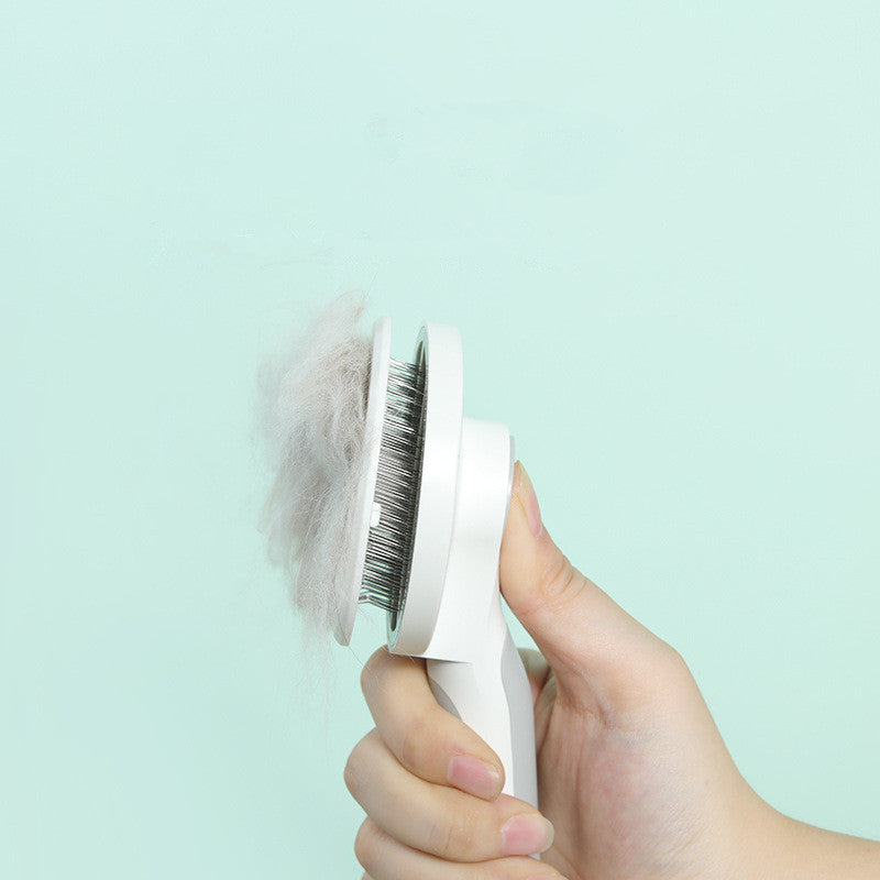 Round Handle Pet Comb with Sticky Bead Massage